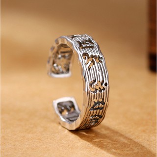 Nhẫn silver khắc Lục Tự Minh Chú
