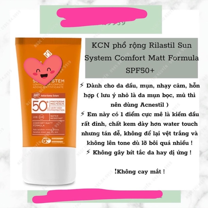 KCN phổ rộng Rilastil Sun System SPF50+