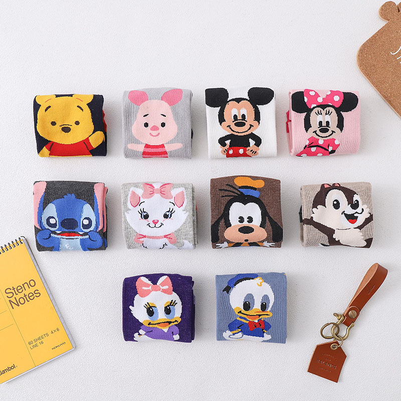 Set 10 đôi tất cotton họa tiết hoạt hình đáng yêu cho nữ
