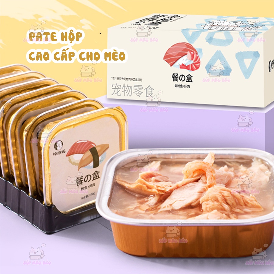 Pate hộp ShengMao 100gr đầy ắp thịt đầy đủ cho bữa ăn của Mèo cưng