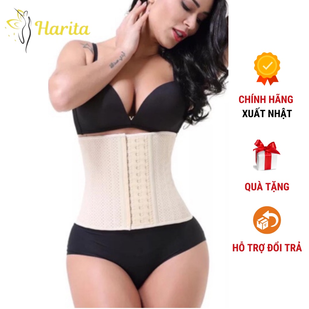 Đai gen nịt bụng giảm eo latex 25 xương có lỗ thoáng khí