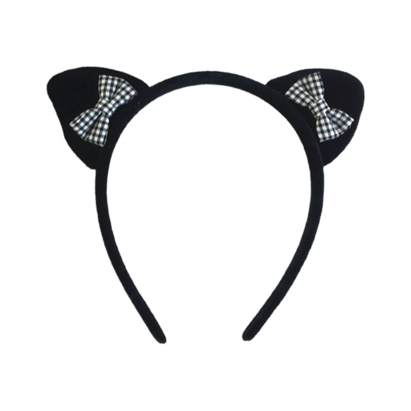 Flgo Băng Đô Tai Mèo Phối Lông Có Chuông Hoạt Hình Dùng Rửa Mặt / Biểu Diễn Tiệc Tùng