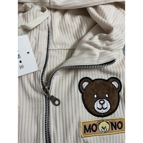 Áo Khoác Nữ Thun Gân Thêu Hình Gấu Hàng Mới