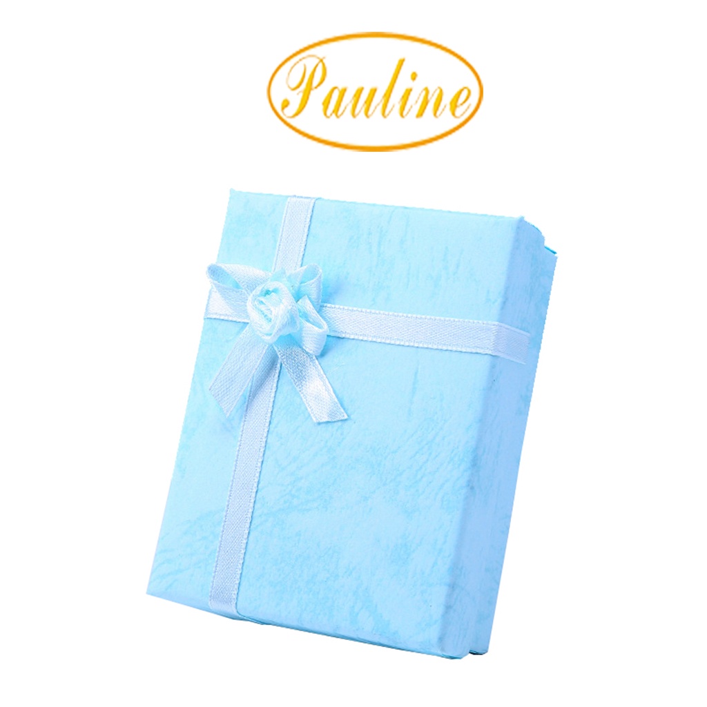Hộp giấy đựng trang sức 7x9x2.8 H793N đính nơ 5 màu - Pauline's Store