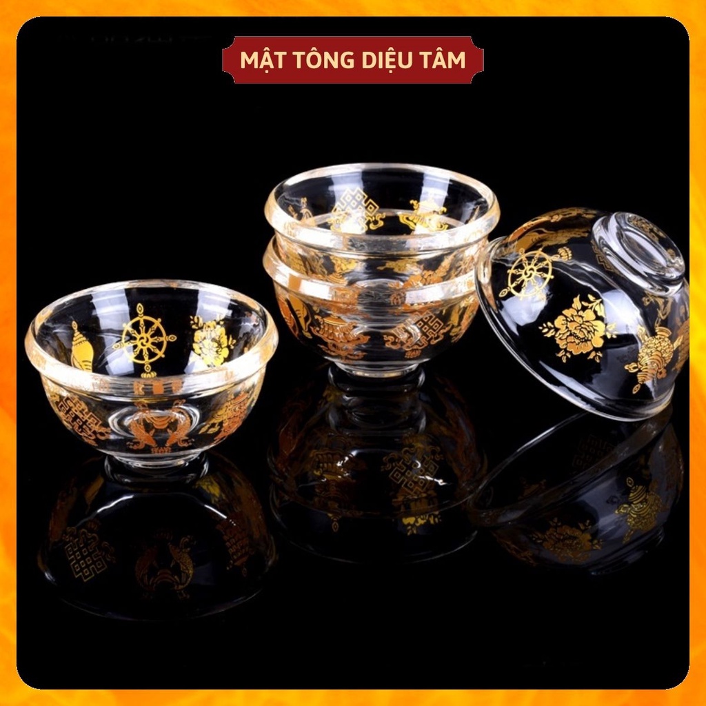 Đồ thờ cúng- Bát pha lê đựng nước, chén đựng nước hoặc để vật phẩm Phật giáo, tâm linh, phong thủy, thờ cúng, trận pháp