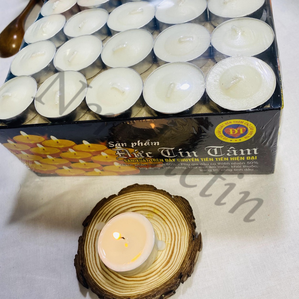 Đèn cầy vàng, trắng, đỏ tealight 100v trắng cao cấp Đức Tín