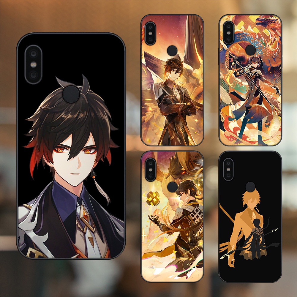 Ốp lưng Xiaomi Redmi Note 6 Pro viền đen in hình Zhongli Genshin Impact