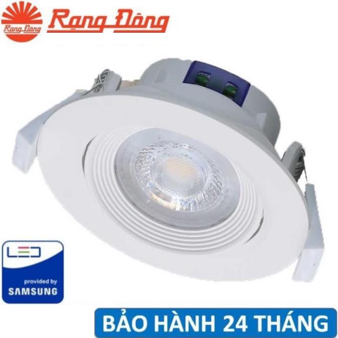 Đèn LED âm trần xoay góc 4,5W Rạng Đông  khoét lỗ 76mm -Bảo hành Chính hãng