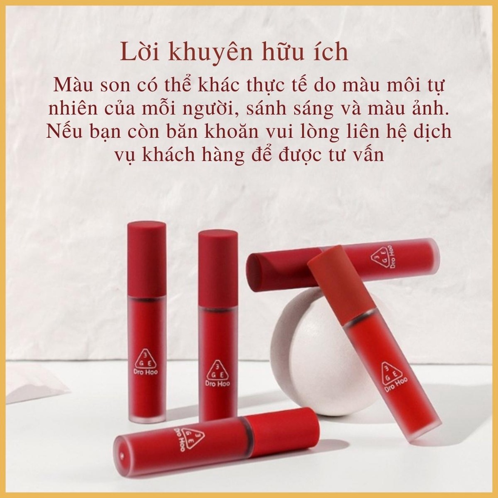 Son Kem Lì 3GE Vevet Lip Tint Drohoo Kết Cấu Mịn Lì Mềm Mượt Chống Dính Cốc Nội Địa Trung  Mẫu Mới 5g –AnnA.4.0.Cosmetic | BigBuy360 - bigbuy360.vn
