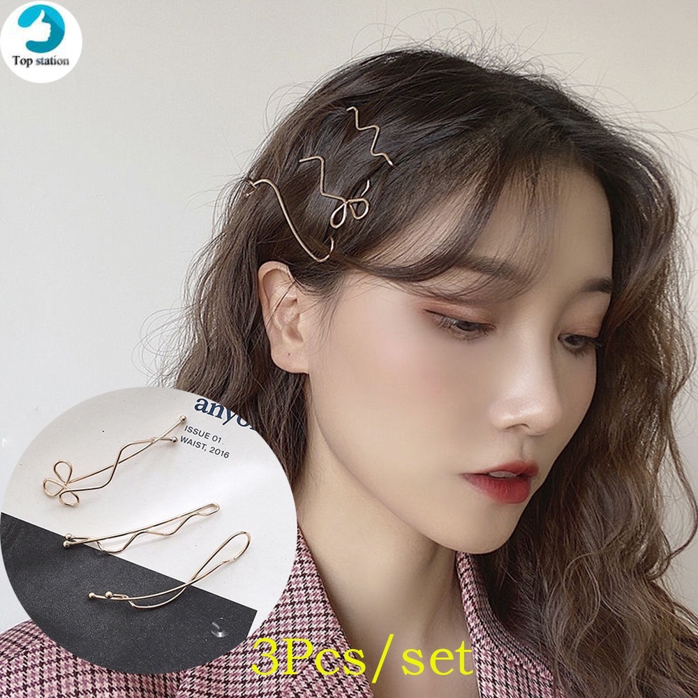 Set 3 kẹp tóc đơn giản cá tính cho nữ