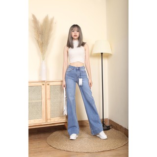 Quần jean ống rộng form dài 100-102cm gấu lớn
