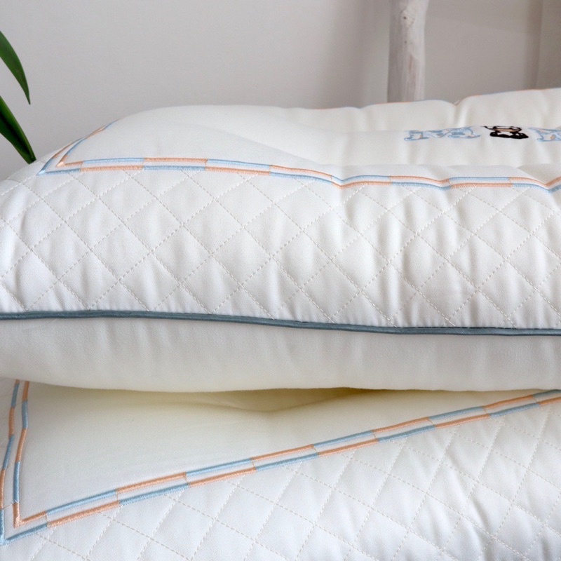 Gối matxa Bamboo BÒ SỮA cao cấp dành cho người gối thấp chống đau mỏi vai gáy
