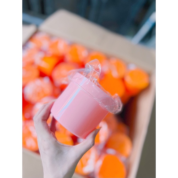 hủ nhựa đựng kem 500g màu hồng phấn ( hường )