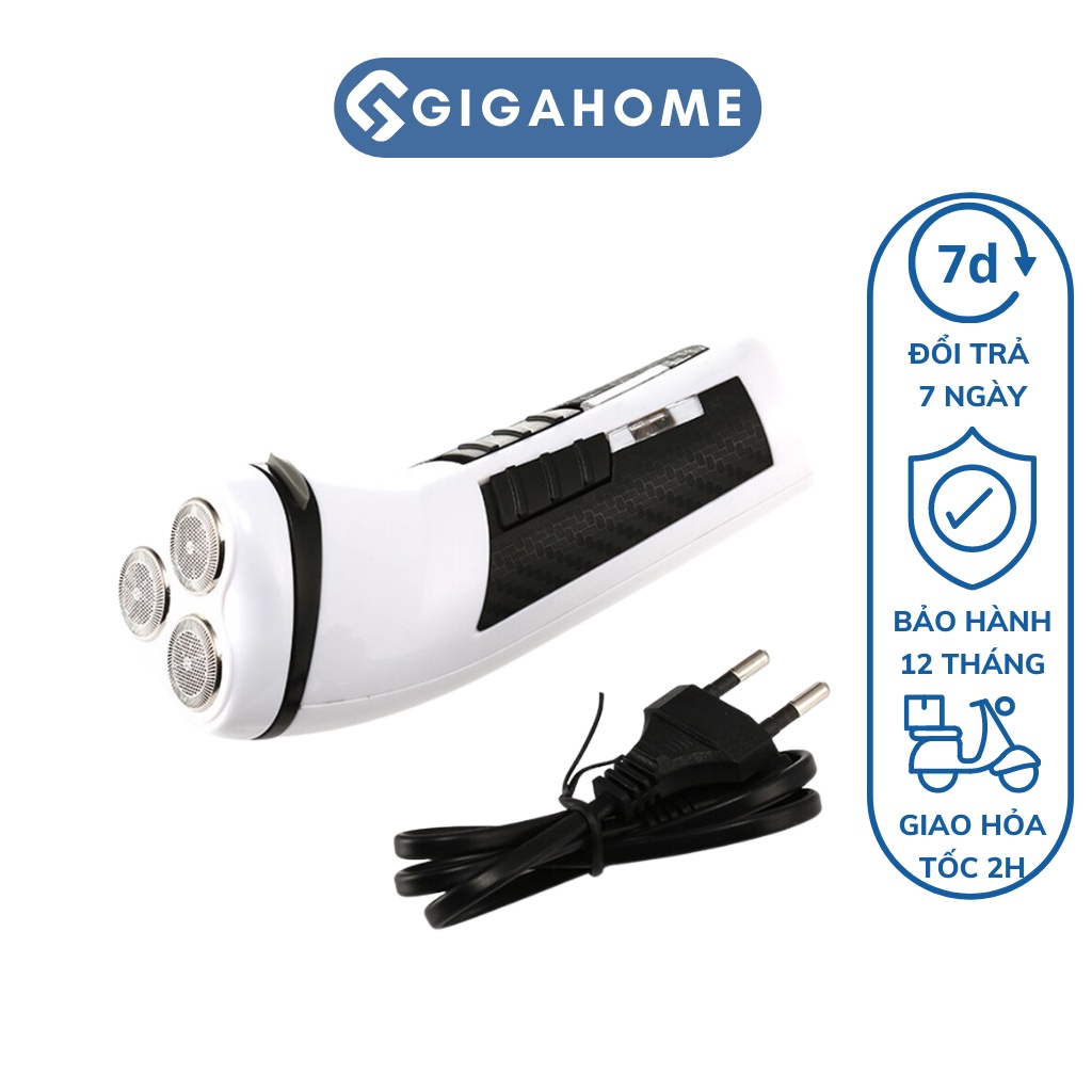 Máy Cạo Râu Đa Năng 3 Đầu Xoay GIGAHOME Chống Nước, Có Đèn Led Tiện Dụng 2581
