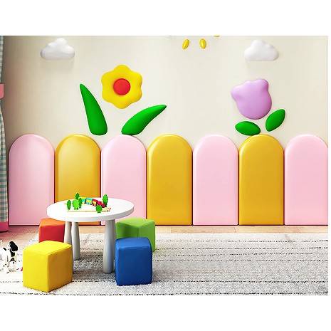 Tấm dán tường nệm da trang trí phòng ngủ an toàn cho con bé 20X50X3CM