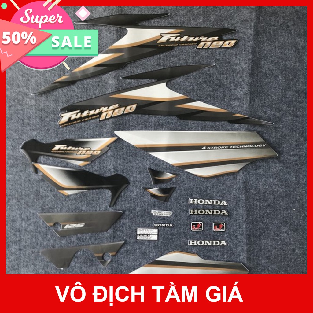 [GIÁ GỐC] BỘ TEM DÁN XE FUTURE NEO ĐEN BẠC