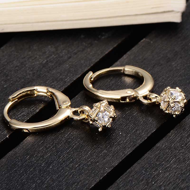 Khuyên tai đính đá hình vuông thời trang thanh lịch dành cho nữ