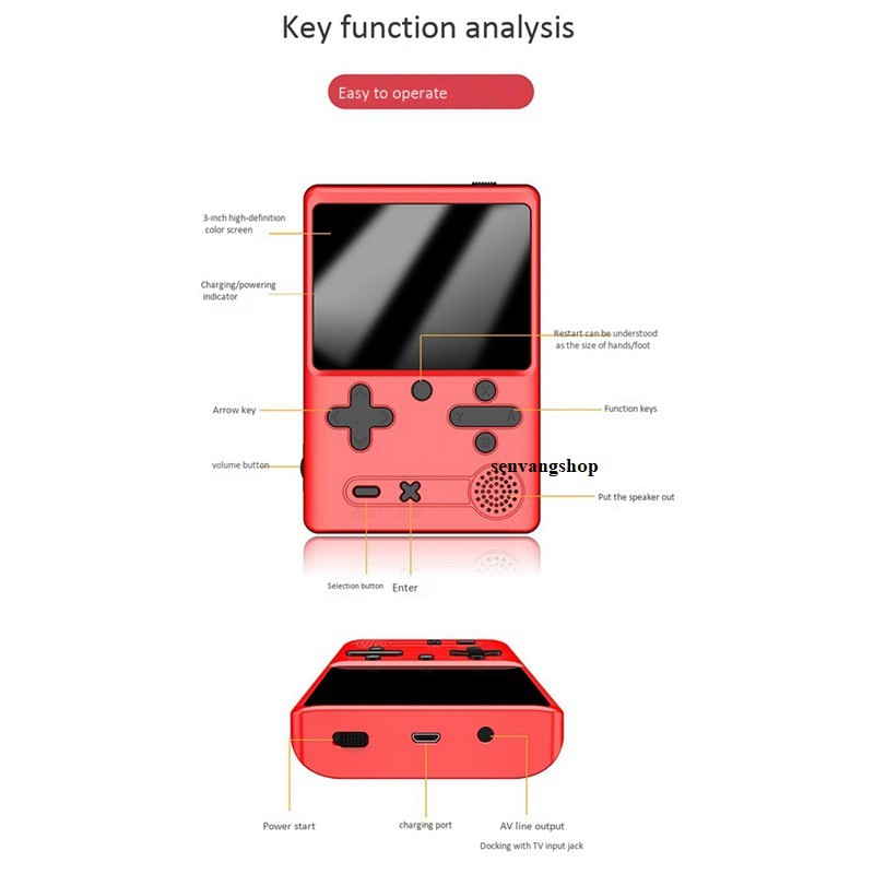 Máy Chơi Game Cầm Tay M6 tích hợp 500 trò chơi kinh điển Clasic - 8 bít - màn hình 3inch - senvangshop | BigBuy360 - bigbuy360.vn