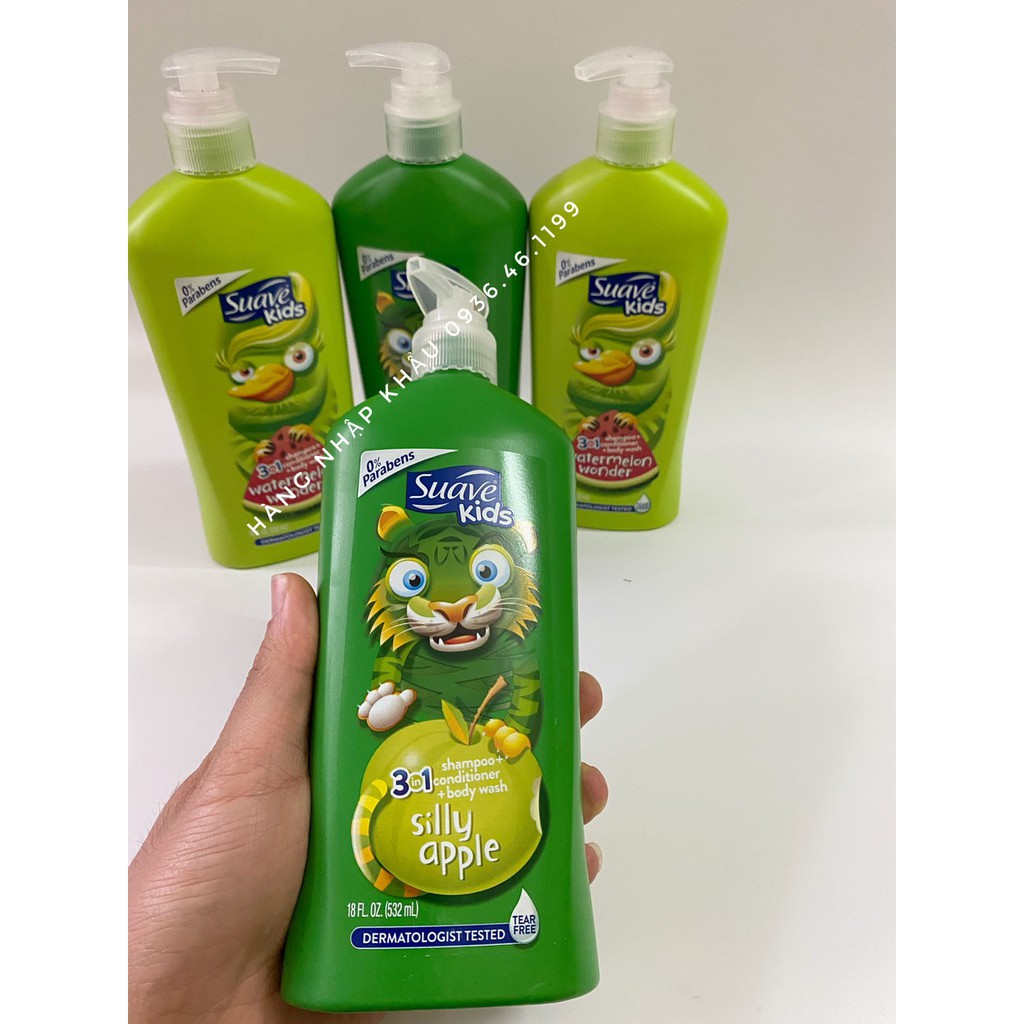 Sữa Tắm Suave Kids 532ml Gội Xả Cho Trẻ Em hương hoa quả không cay mắt-Mỹ