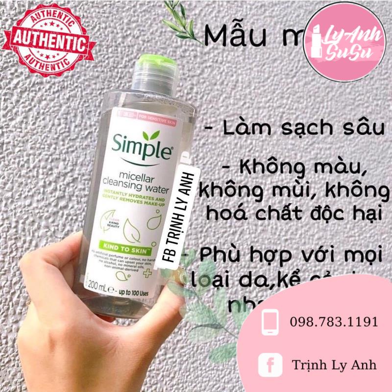 Tẩy trang Simple 200ml