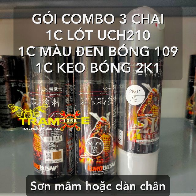 COMBO MÀU ĐEN BÓNG 2K01 - SƠN SAMURAI TÙY CHỌN SƠN DÀN ÁO HOẶC DÀN CHÂN