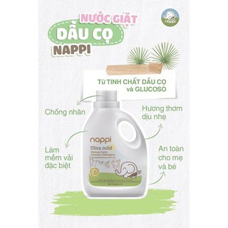 {Chính hãng}. Nappi. Nước giặt organic dầu cọ cho bé can 1lít {Giá giới thiệu}
