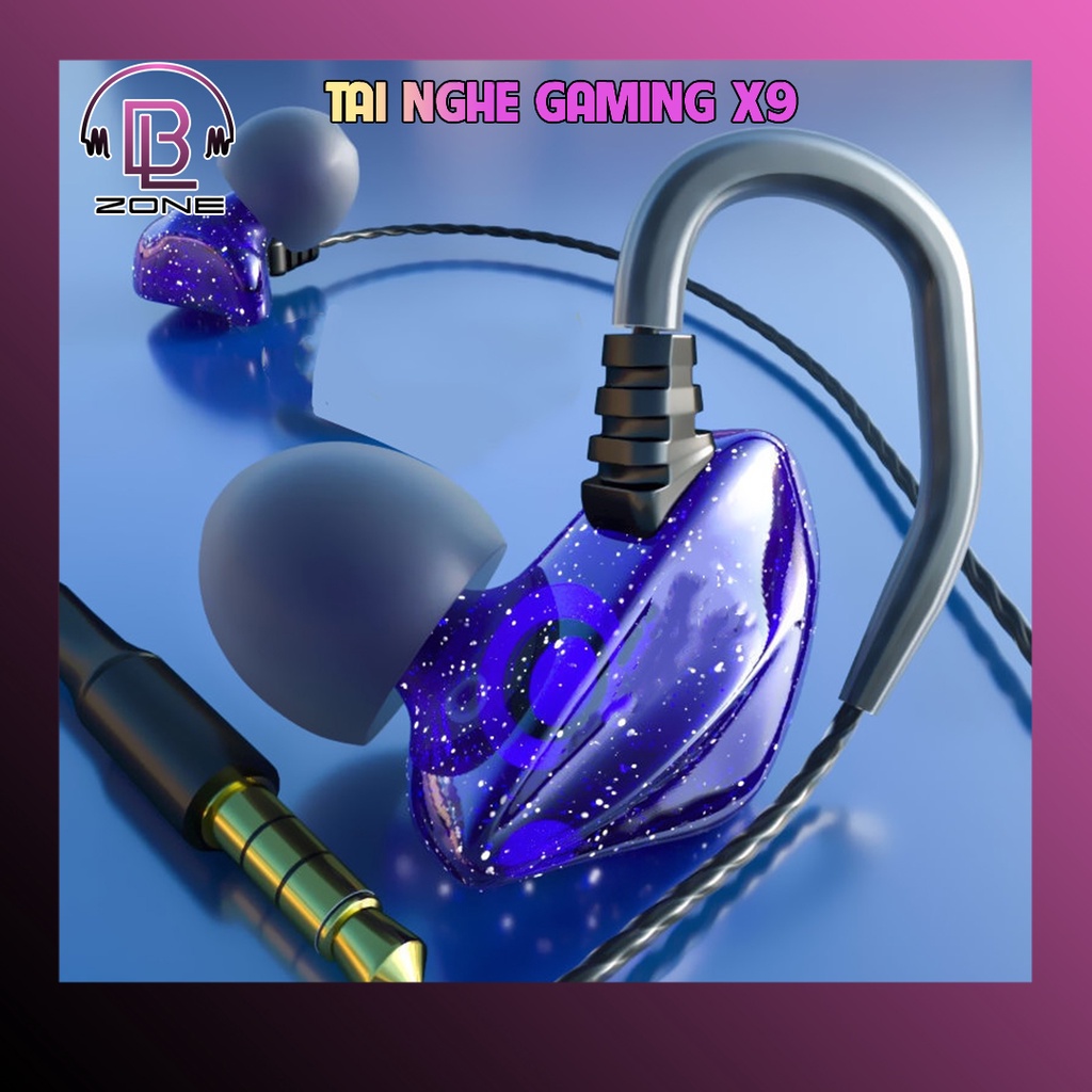 Tai nghe có dây nhét tai gaming X9 chống ồn tốt âm thanh HiFi KIỂU DÁNG THỂ THAO