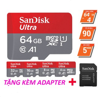 Thẻ nhớ sandisk 64GB /32Gb/16GB/8GB dùng điện thoại, máy ảnh – Thẻ nhớ tốc độ cao Class 10 Ultra 667x 100MB/s -BH 5 năm