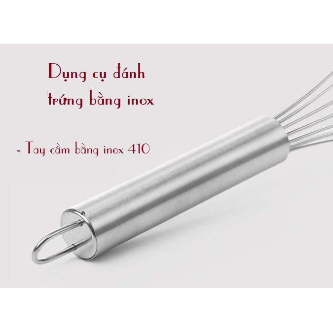 Dụng cụ đánh trứng bằng inox , phới đánh trứng cầm tay tiện lợi