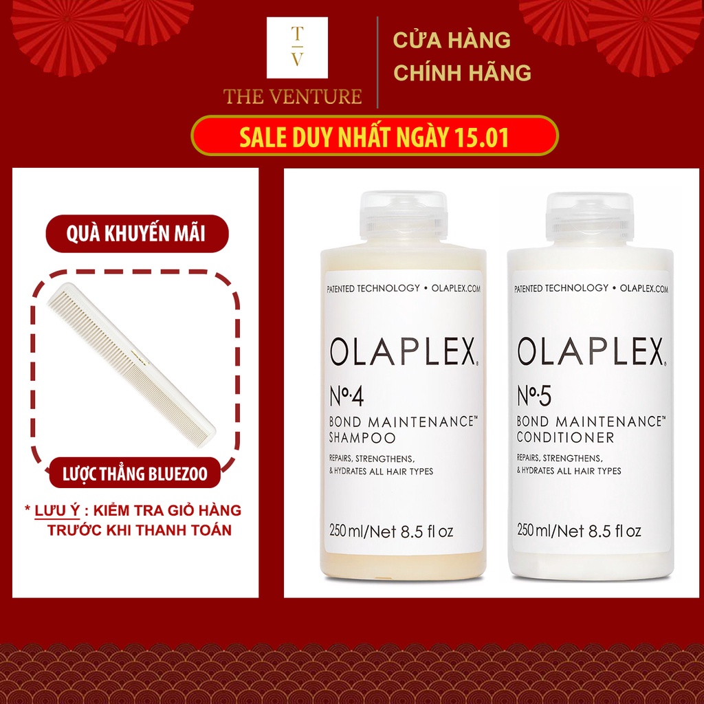 Combo Dầu Gội &amp; Dầu Xả Phục Hồi, Dưỡng Ẩm Olaplex No.4 &amp; Olaplex No.5 Chính Hãng - 250ml