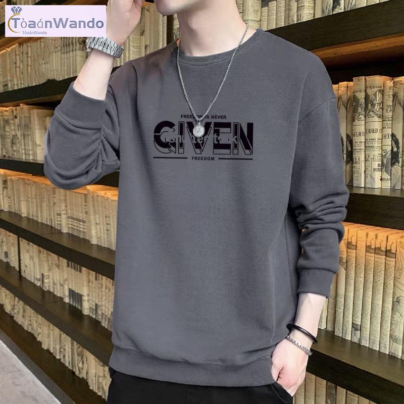 Áo Sweater Cotton Cổ Tròn Tay Dài Dáng Rộng Thời Trang Thu Đông Cho Nam Giới Có Size Lớn