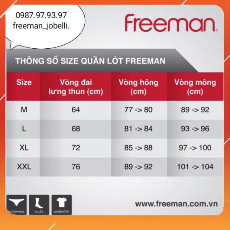 Quần lót Freeman 6040,cotton lụa, thương hiệu Freeman chính hãng