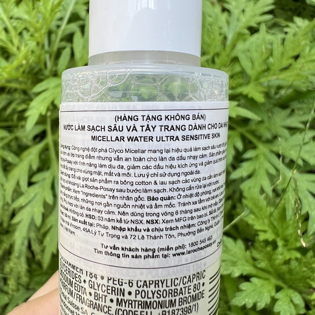 Nước tẩy trang La Roche-Posay Micellar Water cho da nhạy cảm 50ml