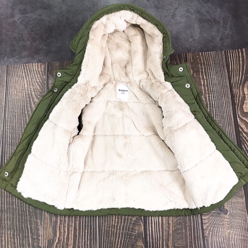Áo parka nhí lót lông toàn bộ cho bé