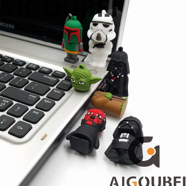 [Spot &amp; COD] USB 2.0 Silicone Cartoon Star Wars Shadow Warrior Yoda U Disk Cute Portable Mini Creative High Speed Suitable For Computer Laptop Portable USB Flash Drive Flash 1GB 2GB 4GB 8GB 16GB 32GB 64GB 128GB