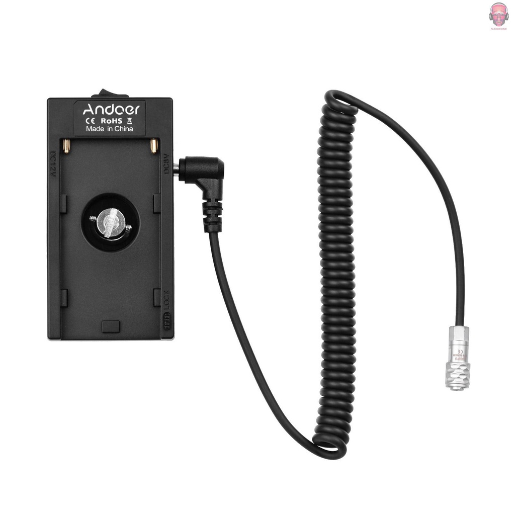 Giá đỡ pin Andoer NP-F970 F750 + dây cáp nguồn BMPCC 4K/ 6K cho máy ảnh