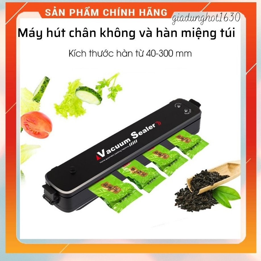 Máy hút chân không thực phẩm Vacuum Sealer công suất 90w kiêm máy hàn miêng túi·có TẶNG kèm 10 túi hút chân không