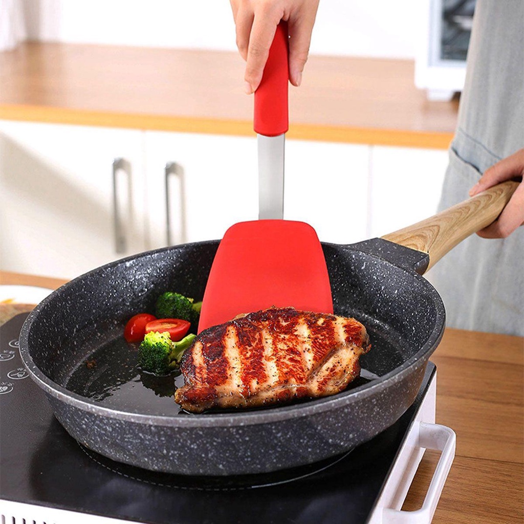 [COD] Xẻng Lật Bánh Pancake Bằng Silicone Chống Dính Linh Hoạt