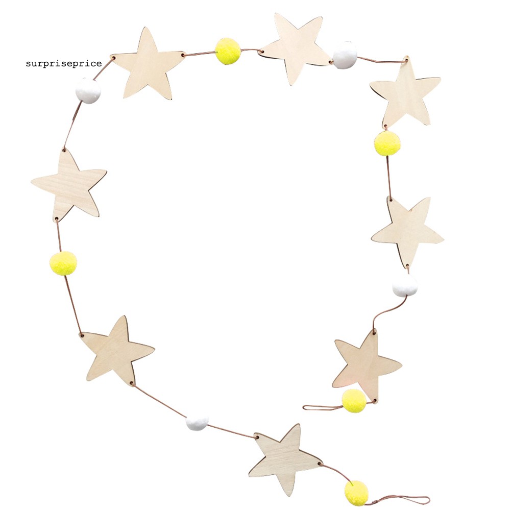 Phụ kiện treo trang trí hình ngôi sao bằng gỗ xinh xắn