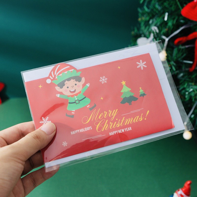 [Có bao thiệp] Thiệp Merry Xmas 3D gấp xinh xán