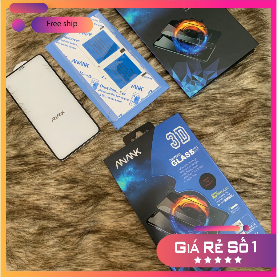 Kính cường lực Iphone ANANK FULL MÀN HÌNH CHO 15, 15 Pro, 15 Pro Max14, 14 pro, 14 pro max, 13, 13 pro, 13 pro max