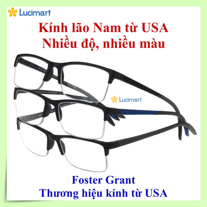 Kính lão Nam thương hiệu Foster Grant, nhiều màu sắc, nhiều độ [Hàng Mỹ]