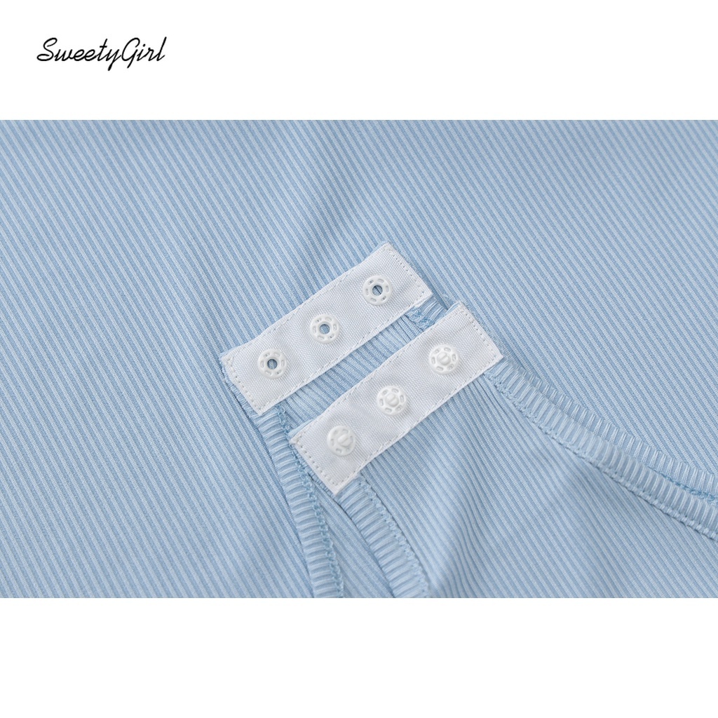 Áo liền quần không tay cổ chữ U màu trơn thời trang gợi cảm cho nữ