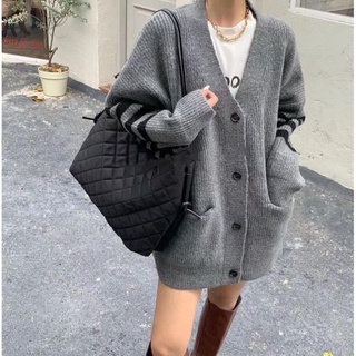 Áo khoác len cúc tay bồng kẻ sọc ở tay hàng loại 1