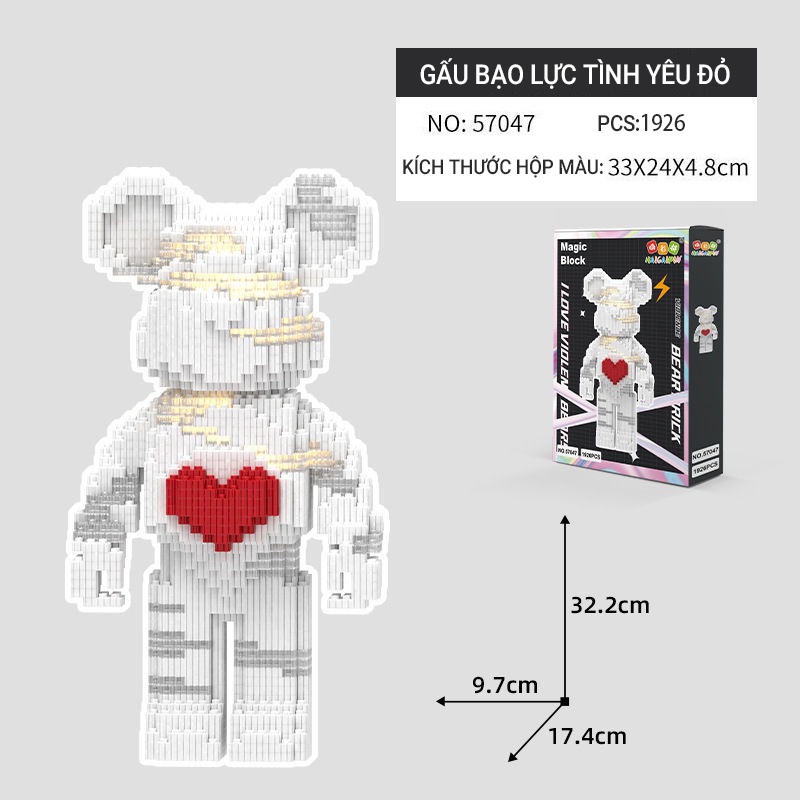 Bộ Đồ Chơi Lắp Ráp Gấu 32cm
