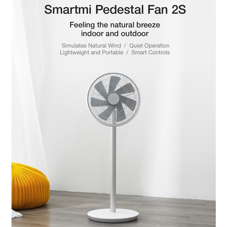 Quạt thông minh Smartmi Fan Gen 2S - Thiết kế 7 cánh gió nhẹ êm ái, Pin sạc tích điện, Kết nối app Mi Home