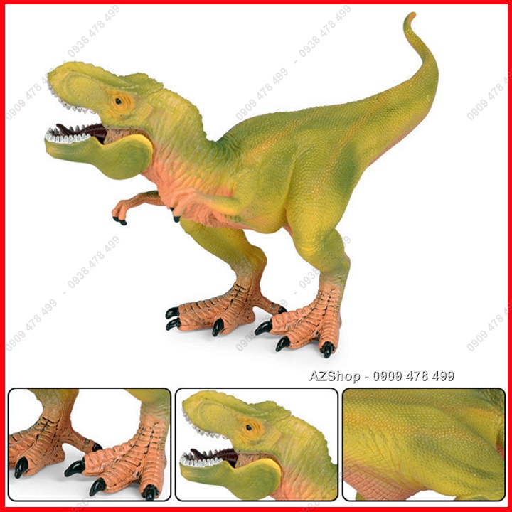 Mô Hình Khủng Long Bạo Chúa T-Rex - Xanh Vàng - Dài 23cm - 7733.4