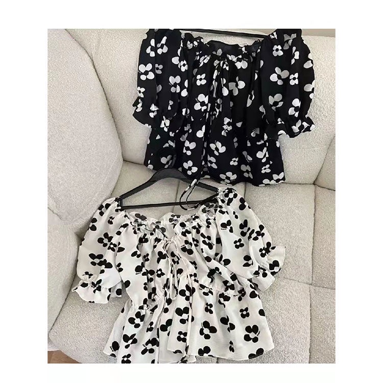 Áo Kiểu Cổ Vuông Tay Phồng In Họa Tiết Hoa Thời Trang Mùa Hè Cỡ Lớn Cho Nữ