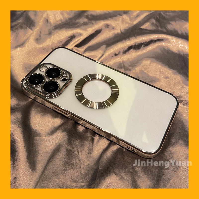 Ốp Điện Thoại Dẻo Tráng Gương Sang Trọng Kèm Miếng Dán Màn Hình Cho IPhone 14 11 12 13 Pro Max X Xs Max XR