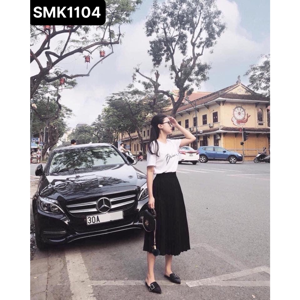 SMK1204- CHÂN VÁY XẾP LY STRA KÈM TÚI GIẤY